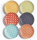 Ceramic Salad Plates Set of 6, 8 Inch Colorful Dessert Plates