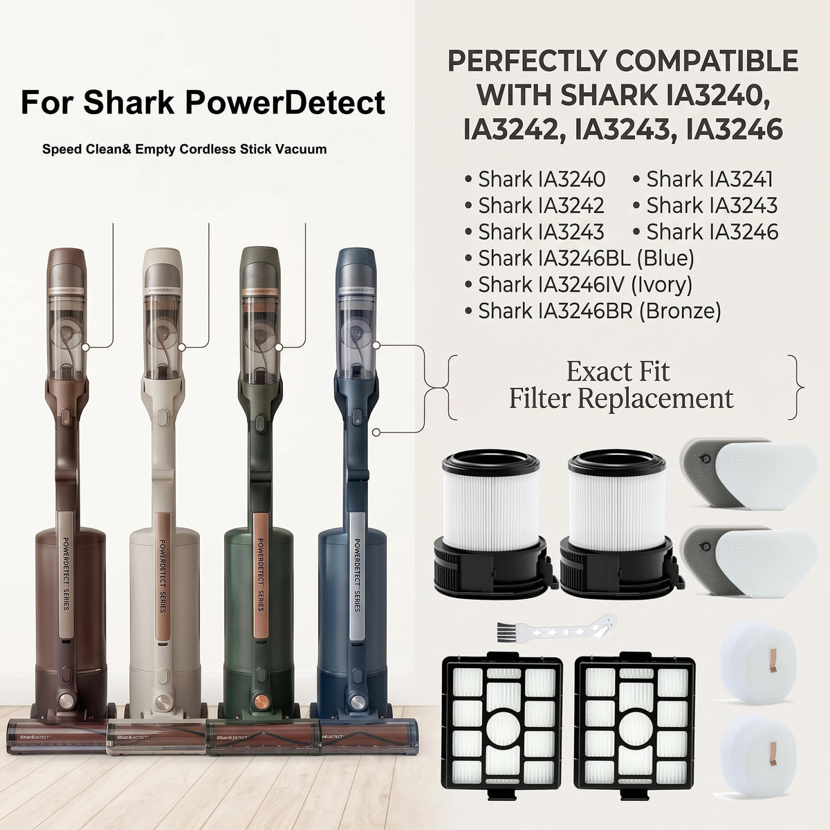 IA3243 filter Replacement for Shark PowerDetect Clean Empty Pet Pro Vacuum