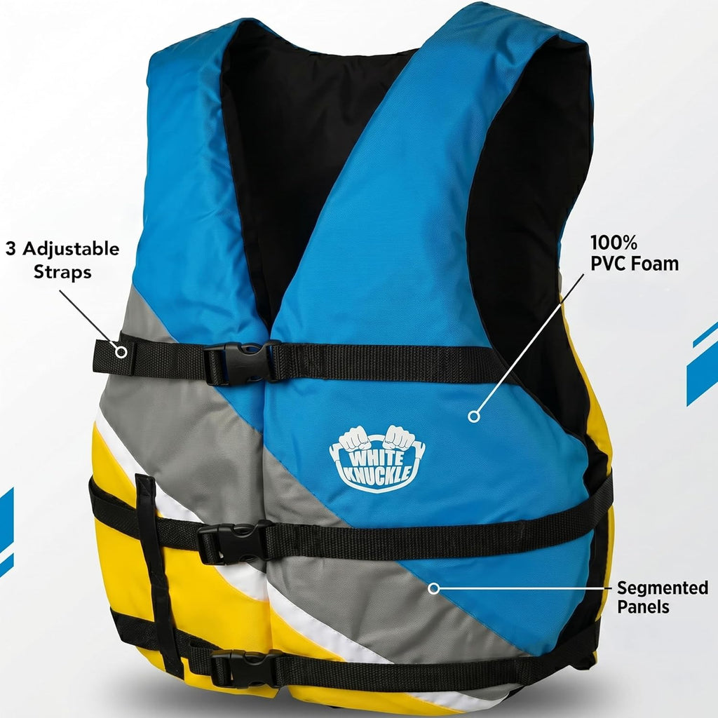 Life Jackets for Adults, Pack of 4 Universal Adult Life Vest, US Coast Guard Approved Boating Safety Vest with