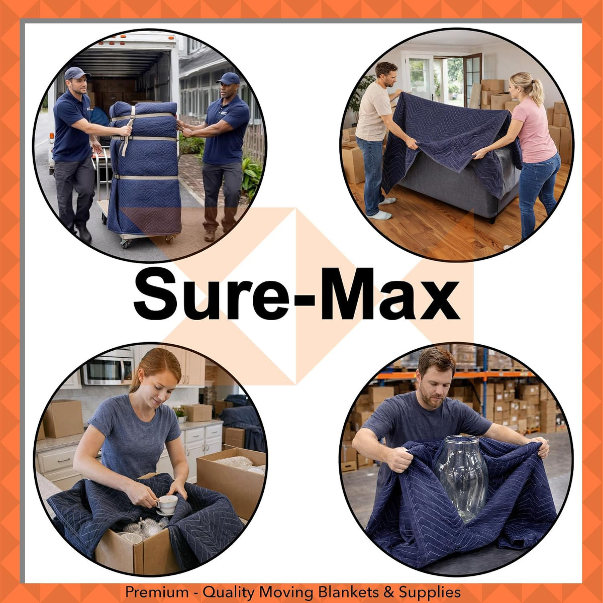 Moving & Packing Blanket - Pro Economy - 80" x 72" (35 lb/dz Weight) - Professional Quilted Shipping Furniture Pad