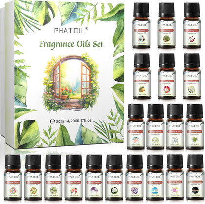 Coconut 20 Pcs Fragrance Oil Set, Premium Fragrance Oil, for Humidifier, DIY Candle & Soap Making Scent, Aromatherapy