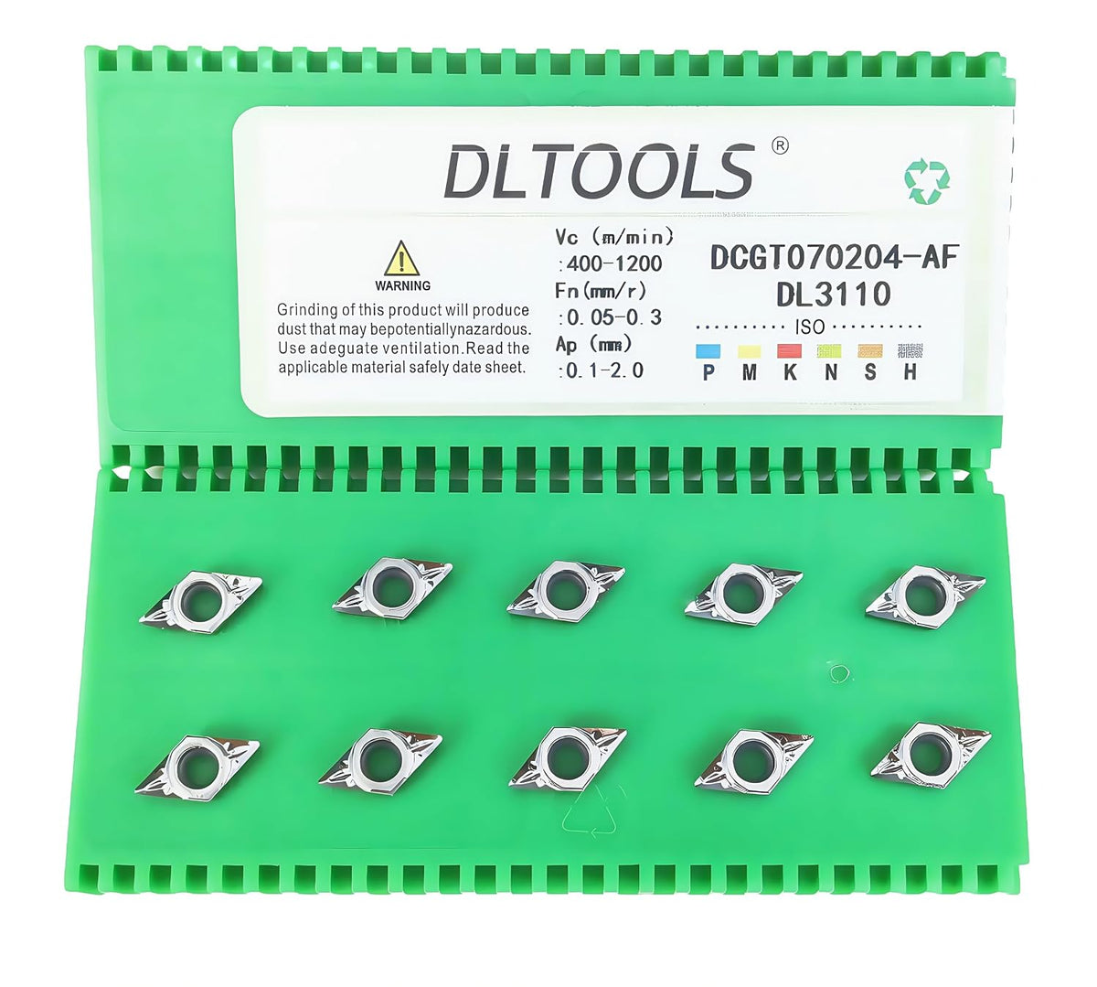 DLTOOLS Industrial CNC Carbide Inserts for Aluminum DCGT21.51/DCGT070204 for Turning Cutting Tools,10 PCS