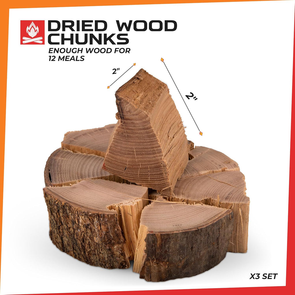 Kiln Dried Firewood, Oak Firewood, Safe, Consistent Cooking Wood, Hand-Selected Wood Chunks for Smoking Upto 12 Meals