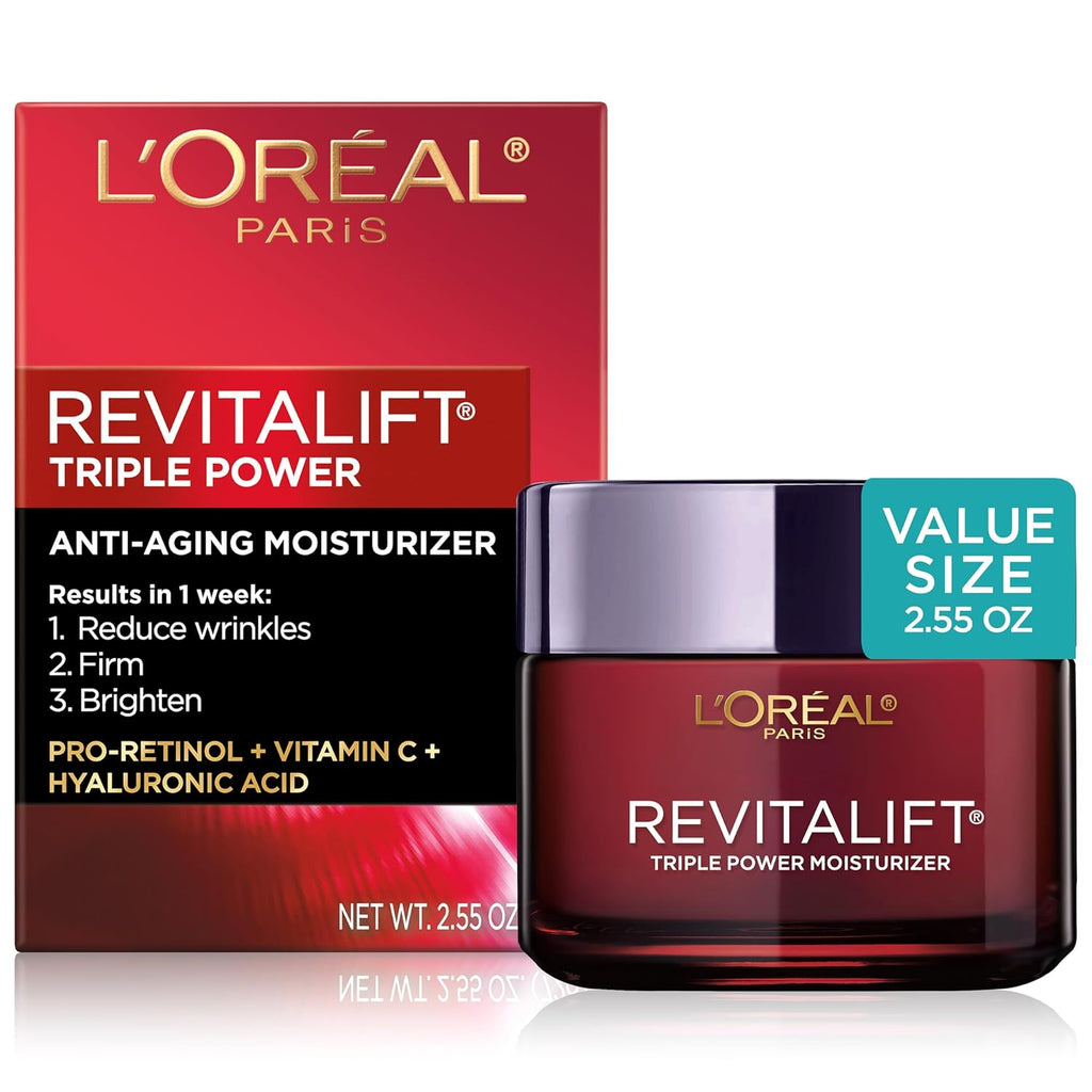 Revitalift Triple Power Anti-Aging Face Moisturizer, Pro Retinol, Hyaluronic Acid & Vitamin C to Reduce Wrinkles