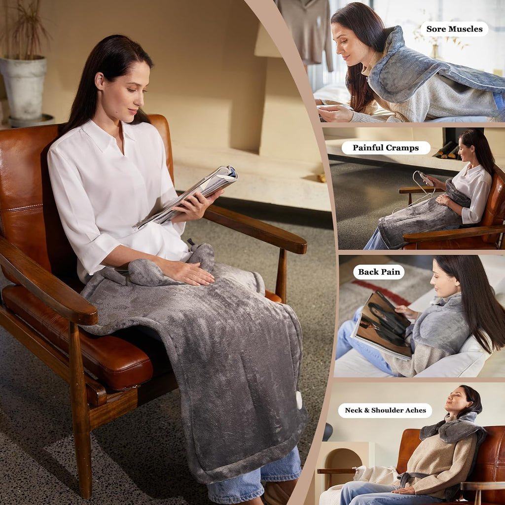 Comfort Gifts for Women Men, Heating Pad for Neck Shoulder and Back, Birthday Gift for Women Men, Large Weighted Heat