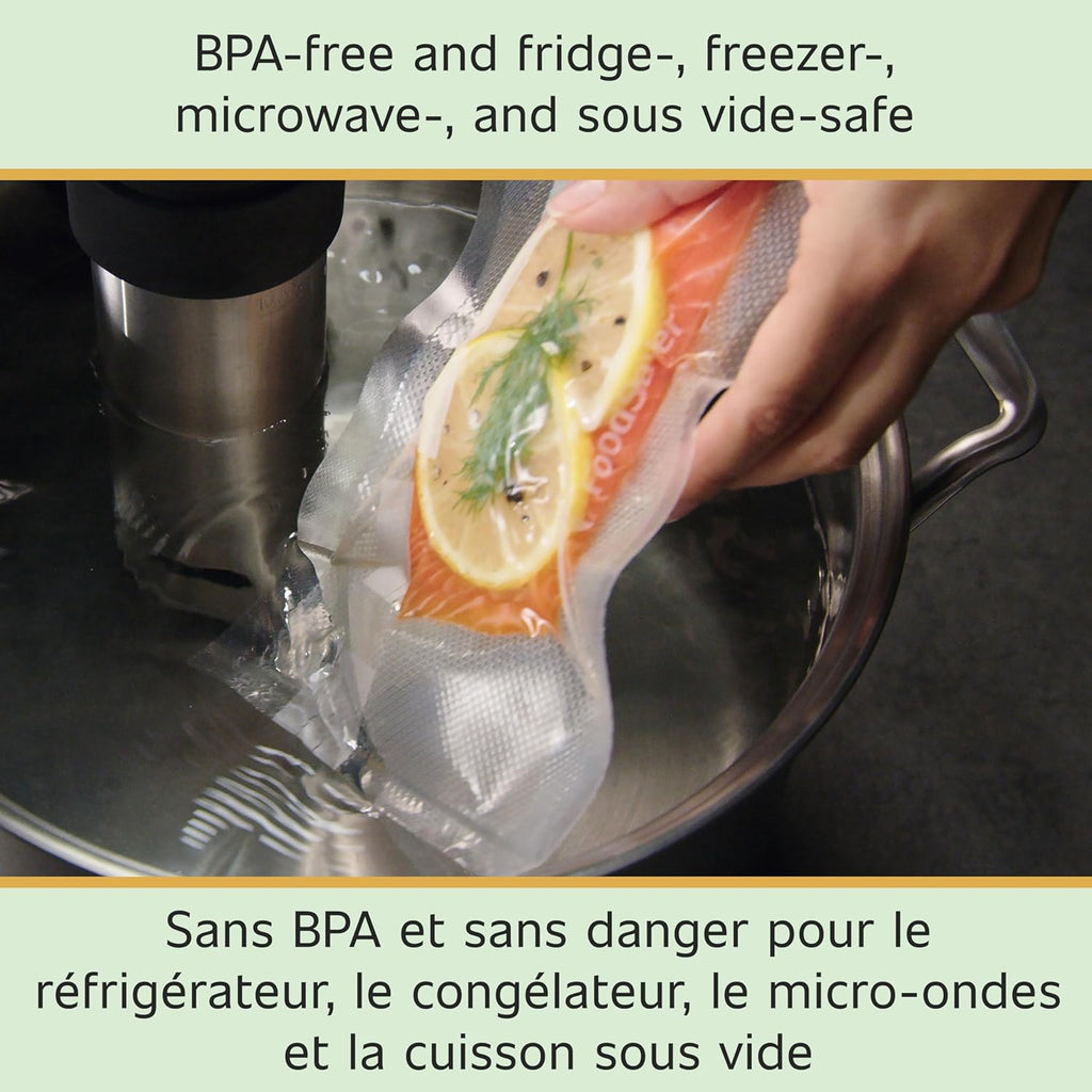Custom Length Vacuum Sealer Bags Multipack, 5 Count Rolls for Airtight Food Storage and Sous Vide - Compatible with