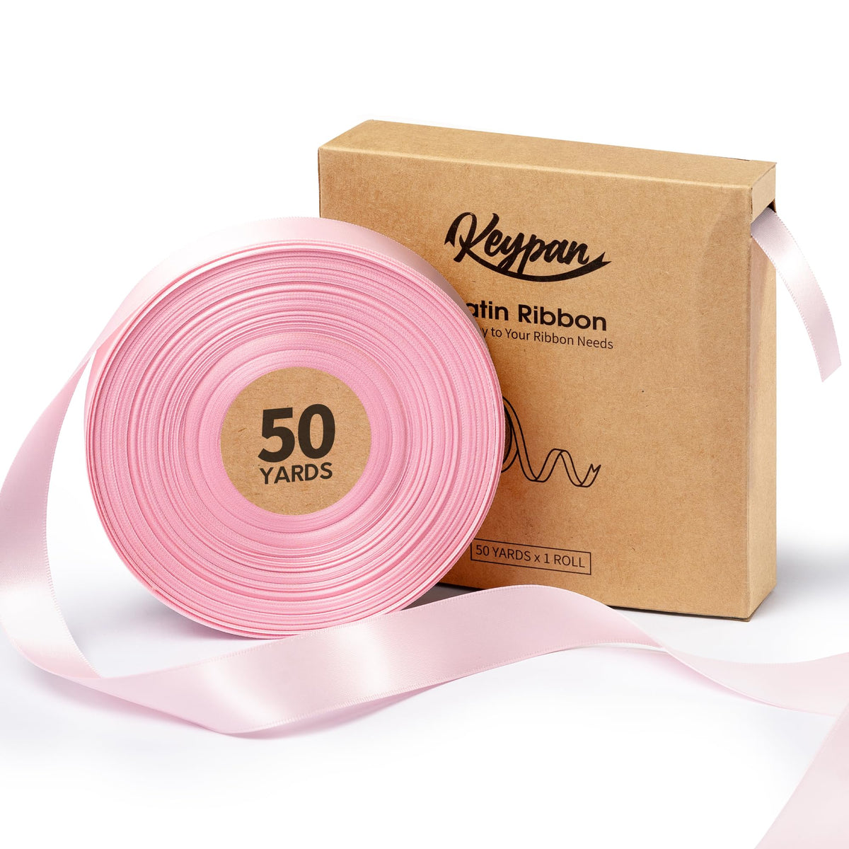Pink Satin Ribbon, 7/8 Inch, 50 Yards