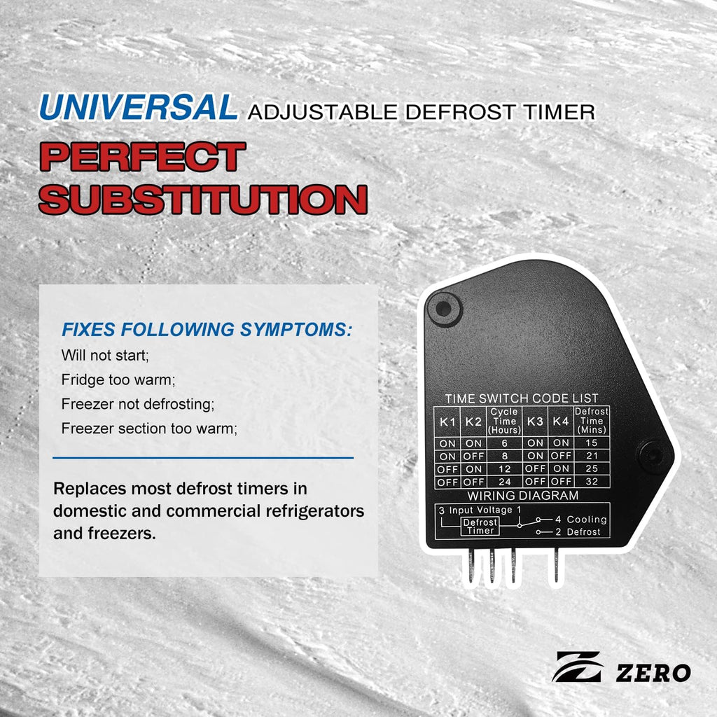 Zero DS-All Adjustable Defrost Timer Fridge Freezer Replacement