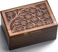 SIC Keepsake Urn for Ashes, Engraved Rosewood, 14 cu in
