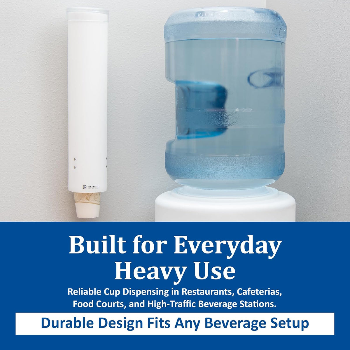 16-Inch Pull-Type Cup Dispenser for 4-10 oz Flat/Cone Cups, White