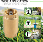 1" No-Lead Brass Check Valve For Well Pump with Backflow Preventer, 1" FNPT