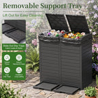 Outdoor Trash Can with Lid, 110 Gallon Garbage Can with Drip Tray