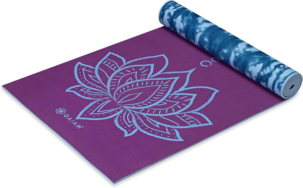 Yoga Mat - Premium Print Reversible Extra Thick Non Slip Exercise & Fitness Mat for All Types of Yoga, Pilates &