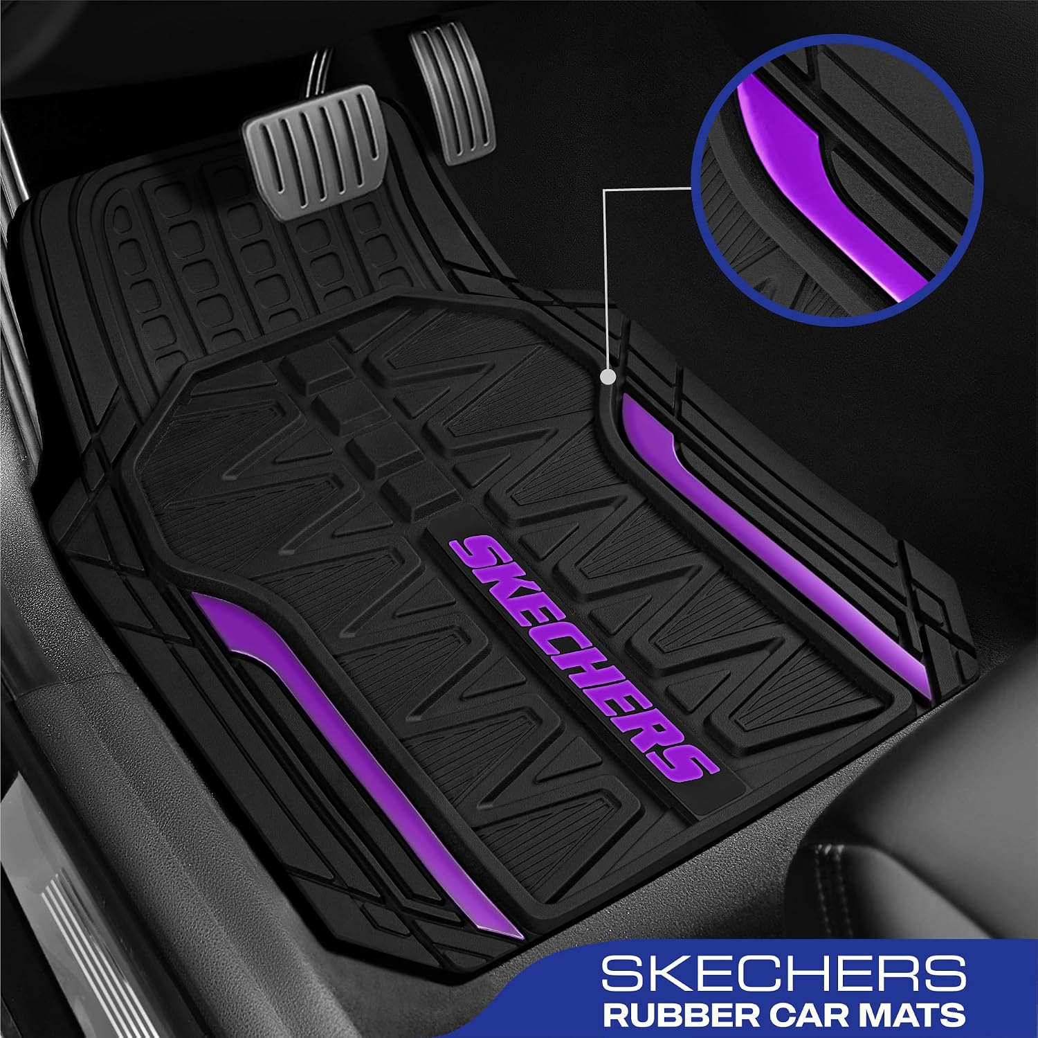 Car Floor Mats,Heavy Duty Rubber Car Mats Full Set,All Weather Floor Mats,Waterproof TrimTo Fit Universal Floor Liner
