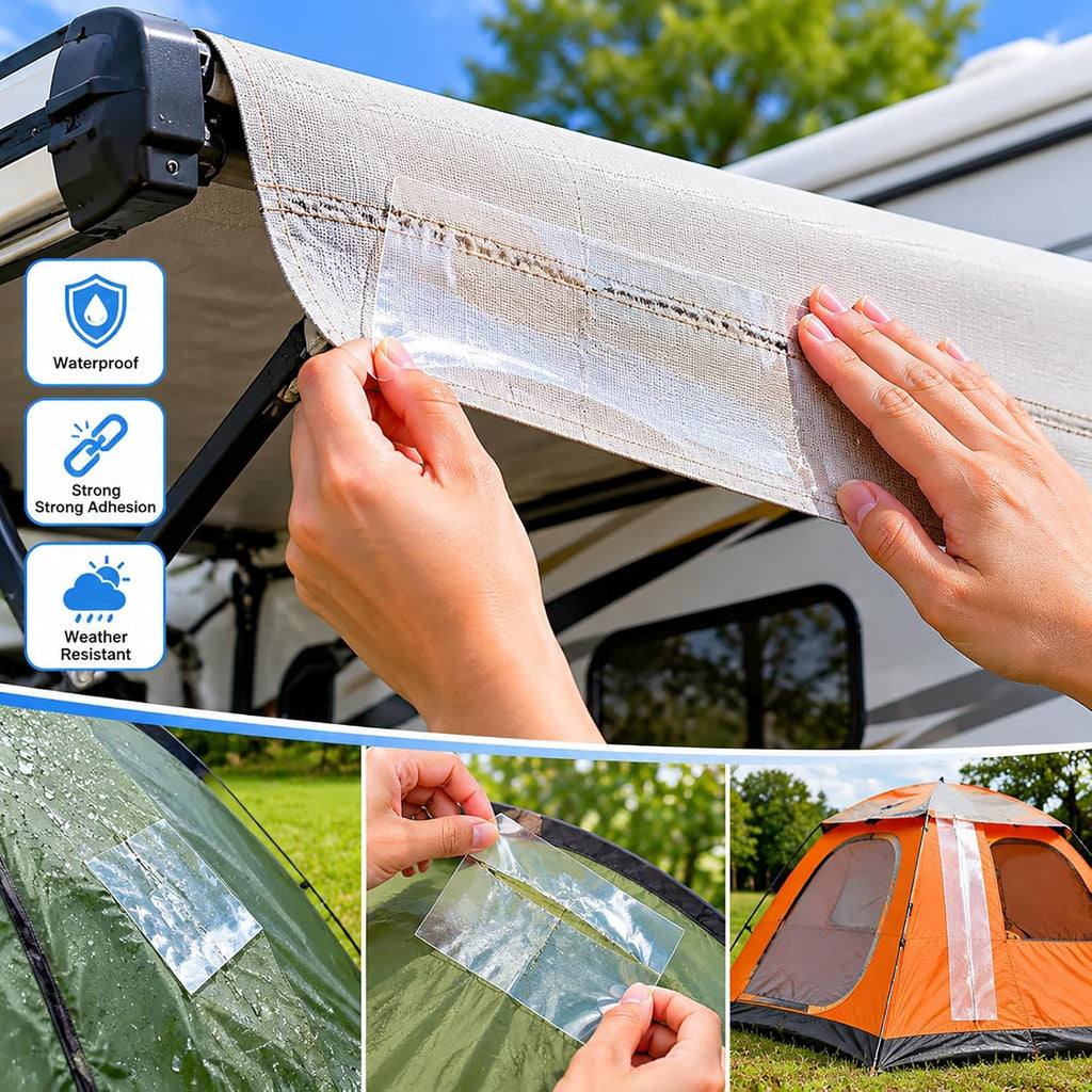 Waterproof Repair Tape for Outdoor Use, Heavy Duty Clear Patch Tape