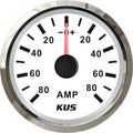 KUS CMAR-WS, ±80A, Ammeter Gauge with ±100A Current Shunt Unit, 12V / 24V, 2" (52mm) with Backlight
