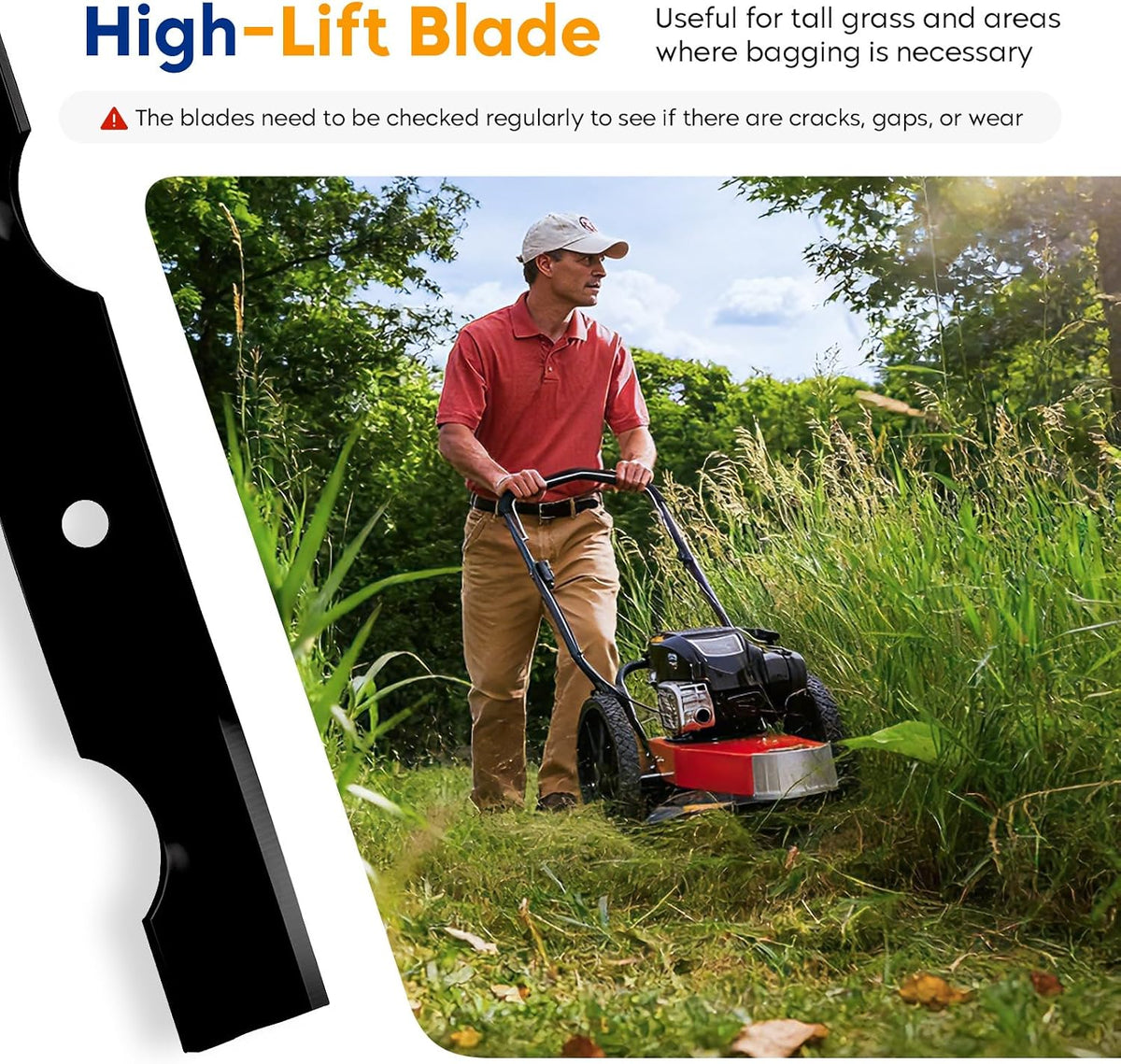 Aeagle 42 Inch High Lift Blade for Ariens Zoom 915159 915161 915171 915233 915323 Gravely ZT 42'' Deck Zero Turn Lawn Mower Replace 04265400 1134-9210-01, 3 Pack (Black)