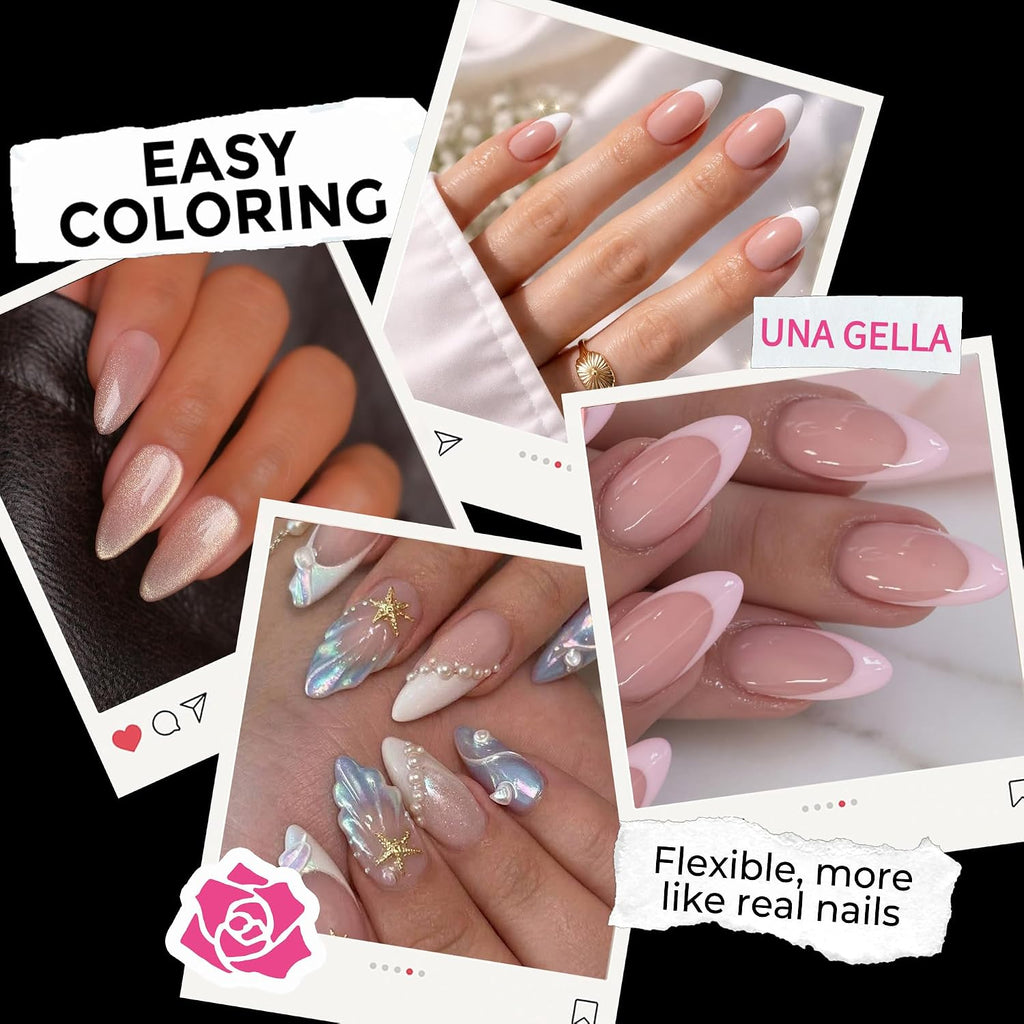 Almond Nail Tips Medium 216pcs X-Soft Gel Press On Nails