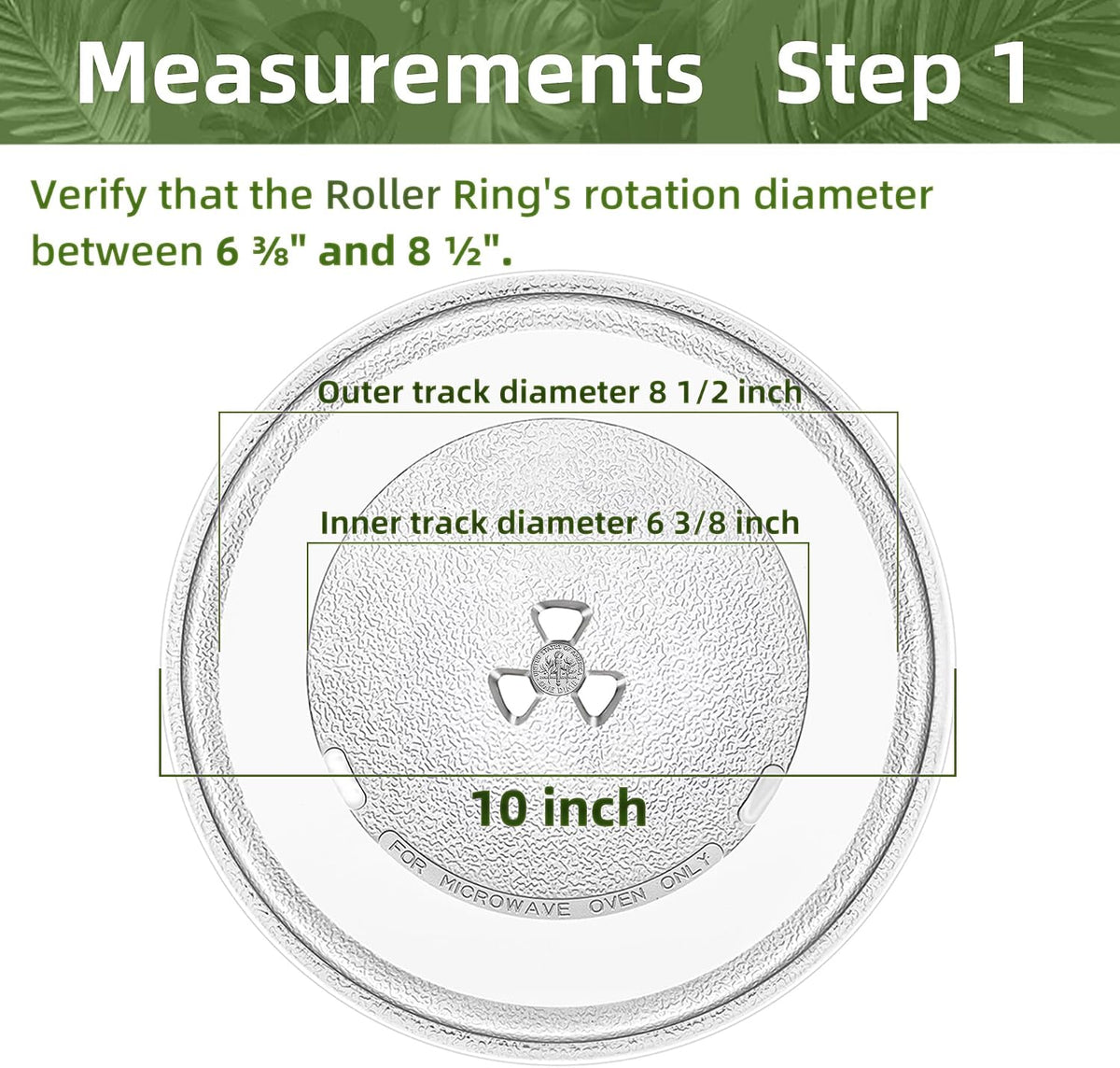 10" Microwave Turntable Compatible with GE Microwave Glass Plate