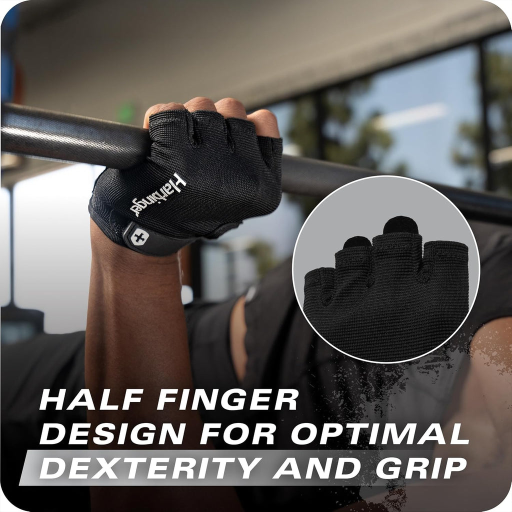 Power Gloves 3.0 - Durable Half Finger Weightlifting Gloves with Adjustable Wrist Closure, Breathable Leather Palm