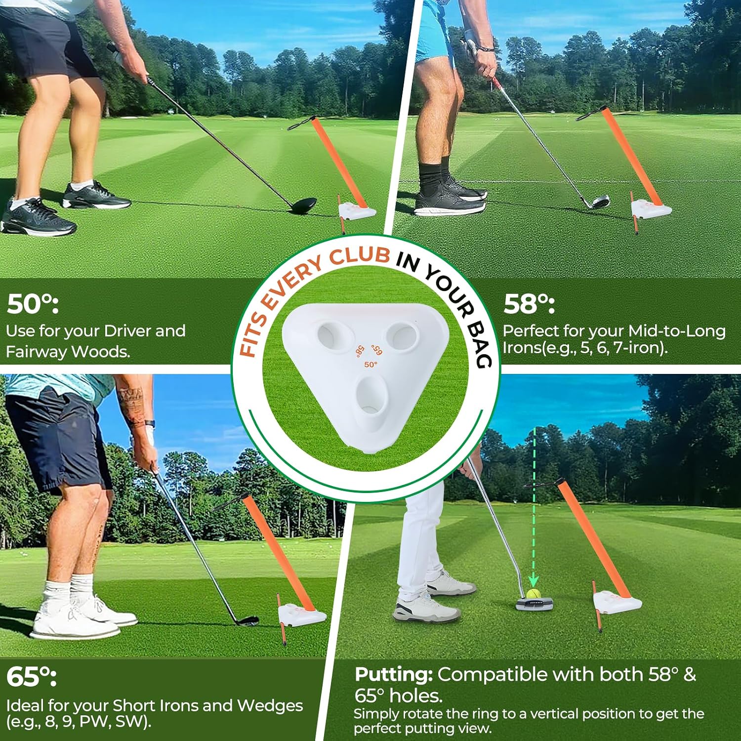 Visual Lock Golf Training Aid – Instant Head Stability & Swing Plane Trainer – Master Swing Path, Fix Swaying, and