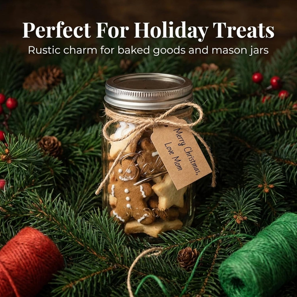 Christmas Baker's Jute Twine, 3 Rolls of Decorative Holiday String