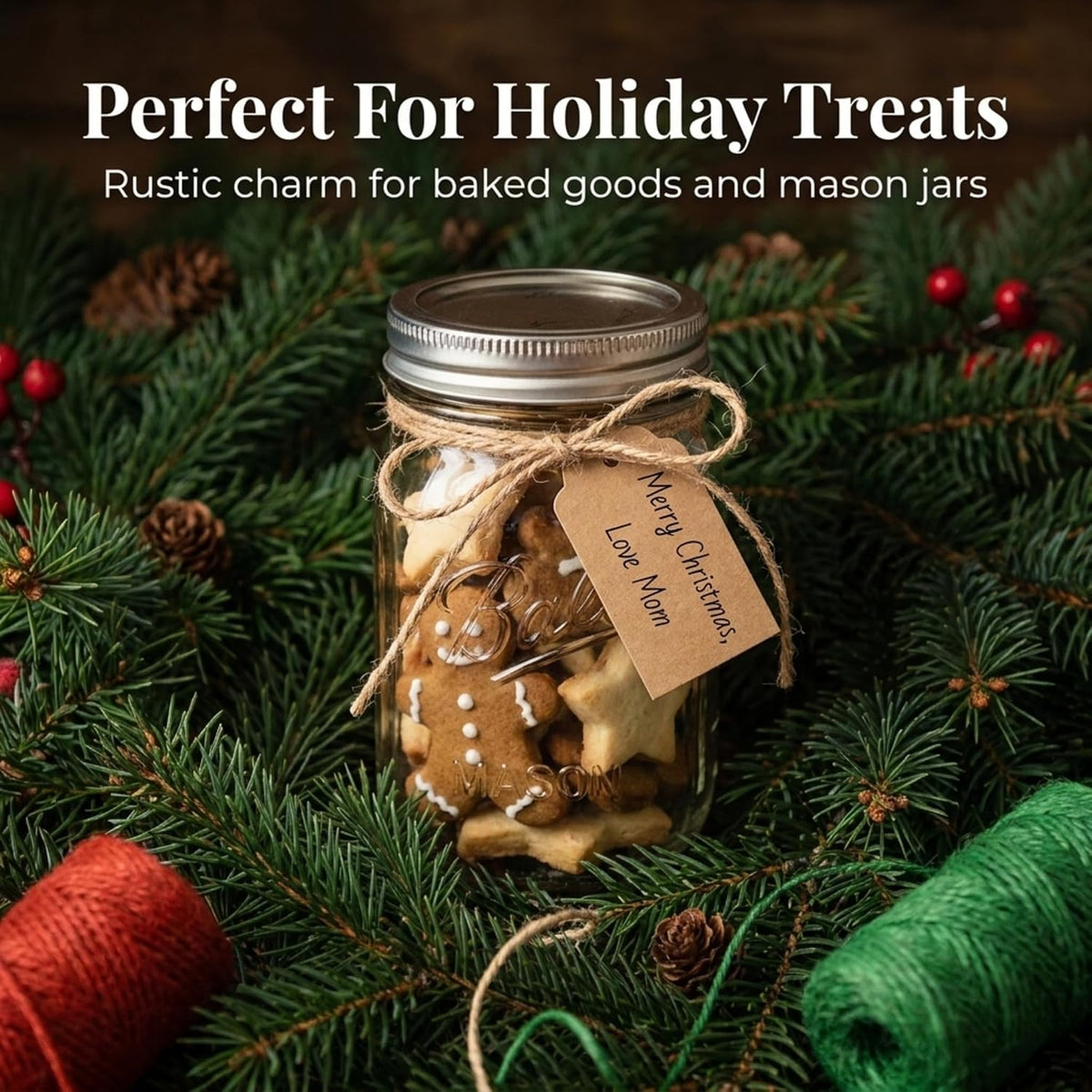 Christmas Baker's Jute Twine, 3 Rolls of Decorative Holiday String