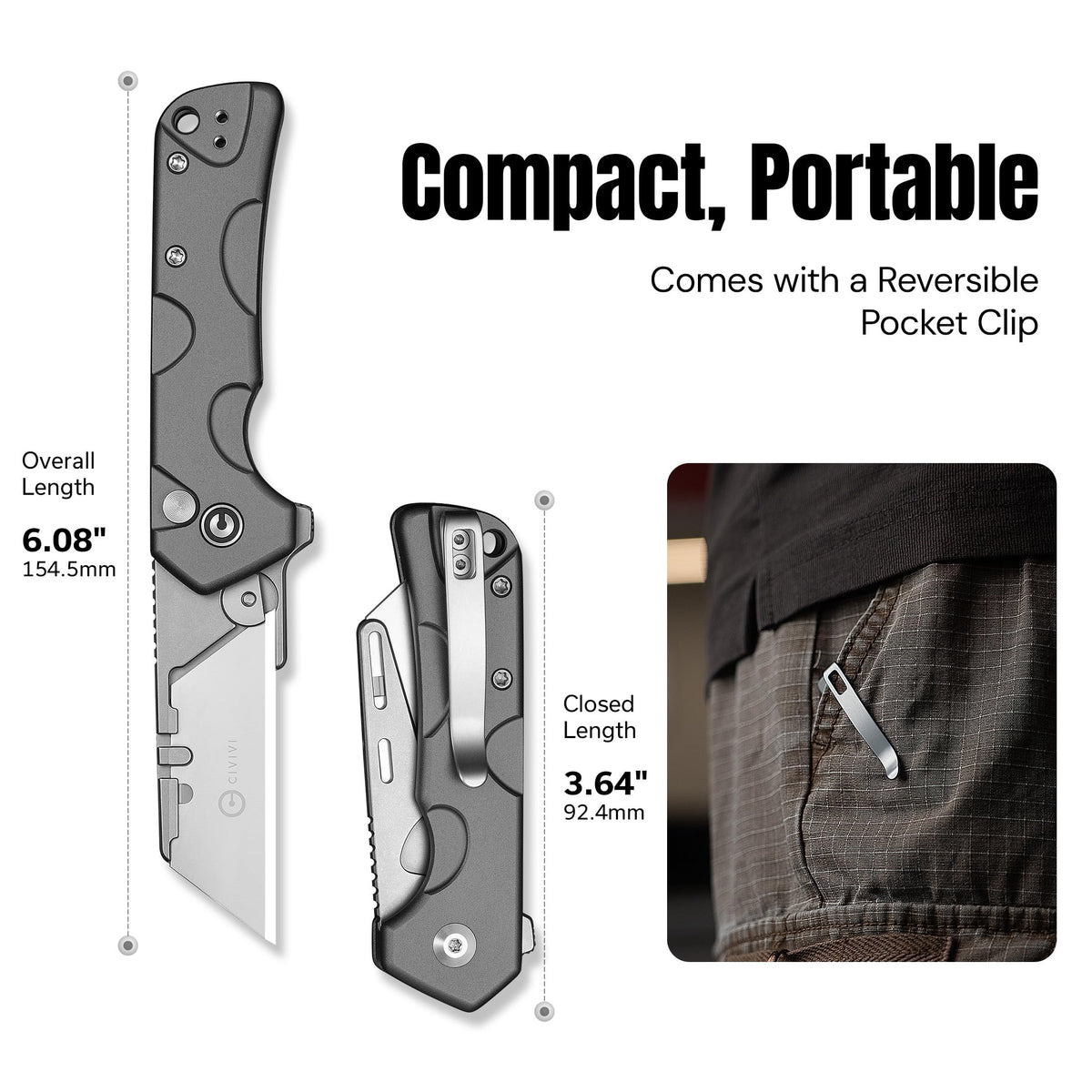 Folding Utility Knife Box Cutter, Quick Change Blade C24041F-4