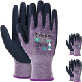 Work Gloves for Women, Eco Friendly Safety Work Gloves with Breathable Rubber Coated, KGE19L,3 Pairs