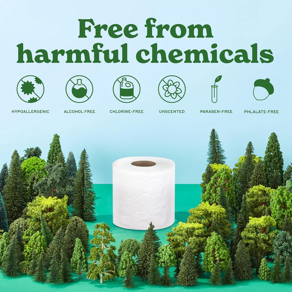 Tree Free Toilet Paper, PFAS Free, Septic Safe, 24 Rolls