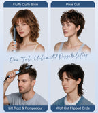 3/4 Inch Curling Iron Brush for Short Hair, Thermal Brush Touch-ups