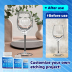 2.8 oz Glass Etching Kit, High-Adhesion Stencils for Crisp Results
