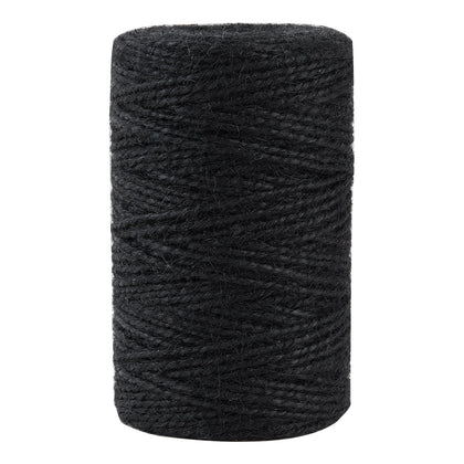 Black Natural Jute Twine, 2mm 328 Feet (100m) 3-Ply, Heavy Duty Natural Jute Rope String for Crafts, Gardening, Gift