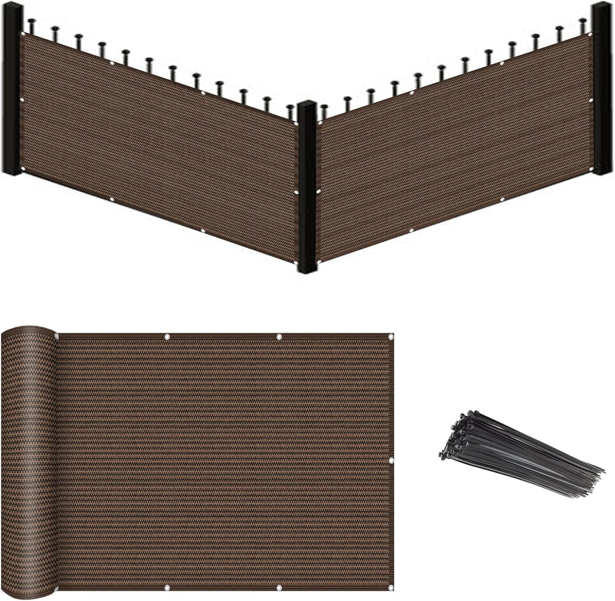 Balcony Privacy Screen Cover Mesh Windscreen Weather-Resistant UV Protection for Backyard Deck, Patio, Balcony, Pool