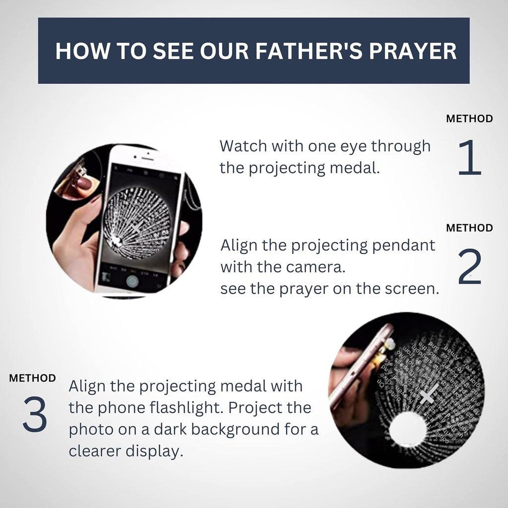 Nazareth Store Hematite Rosary Black Stone Beads Necklace Projection Our Father Prayer Medal with St. Michael