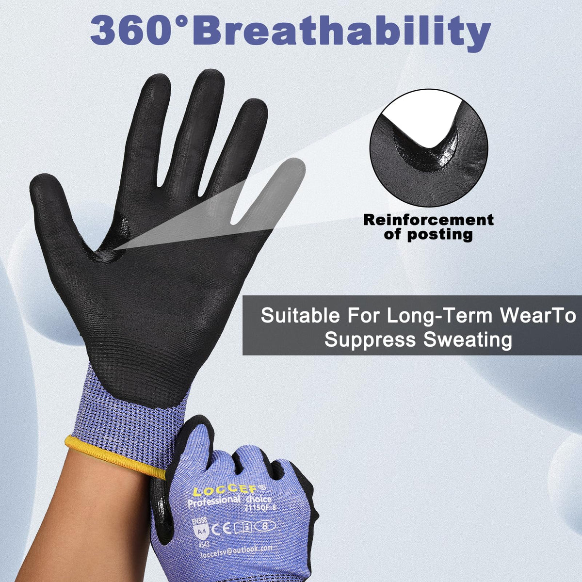 Level 5/A4 Cut Resistant Work Gloves, Touchscreen (12Pairs, 9/L)