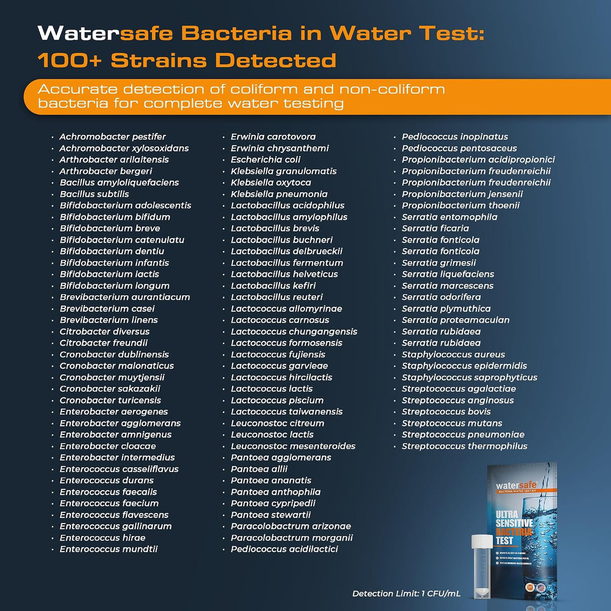 Bacteria Water Test Kit – USA-Made – Results as Fast as 6 Hours – Detects Coliform (Inc. E. coli) & Non-Coliform
