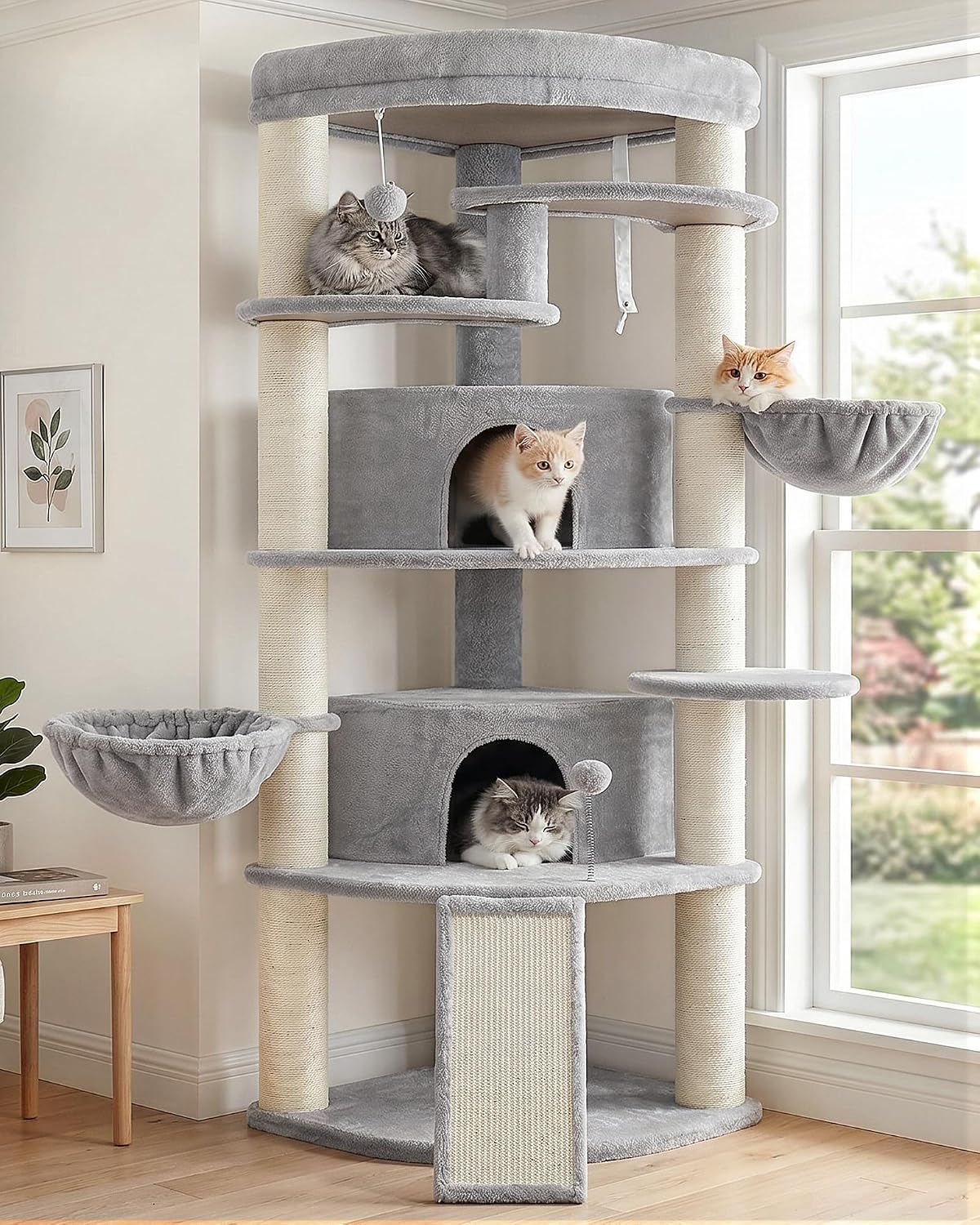 Corner Cat Tree, All Sisal Multi-Cat Scratching Posts GCT035W