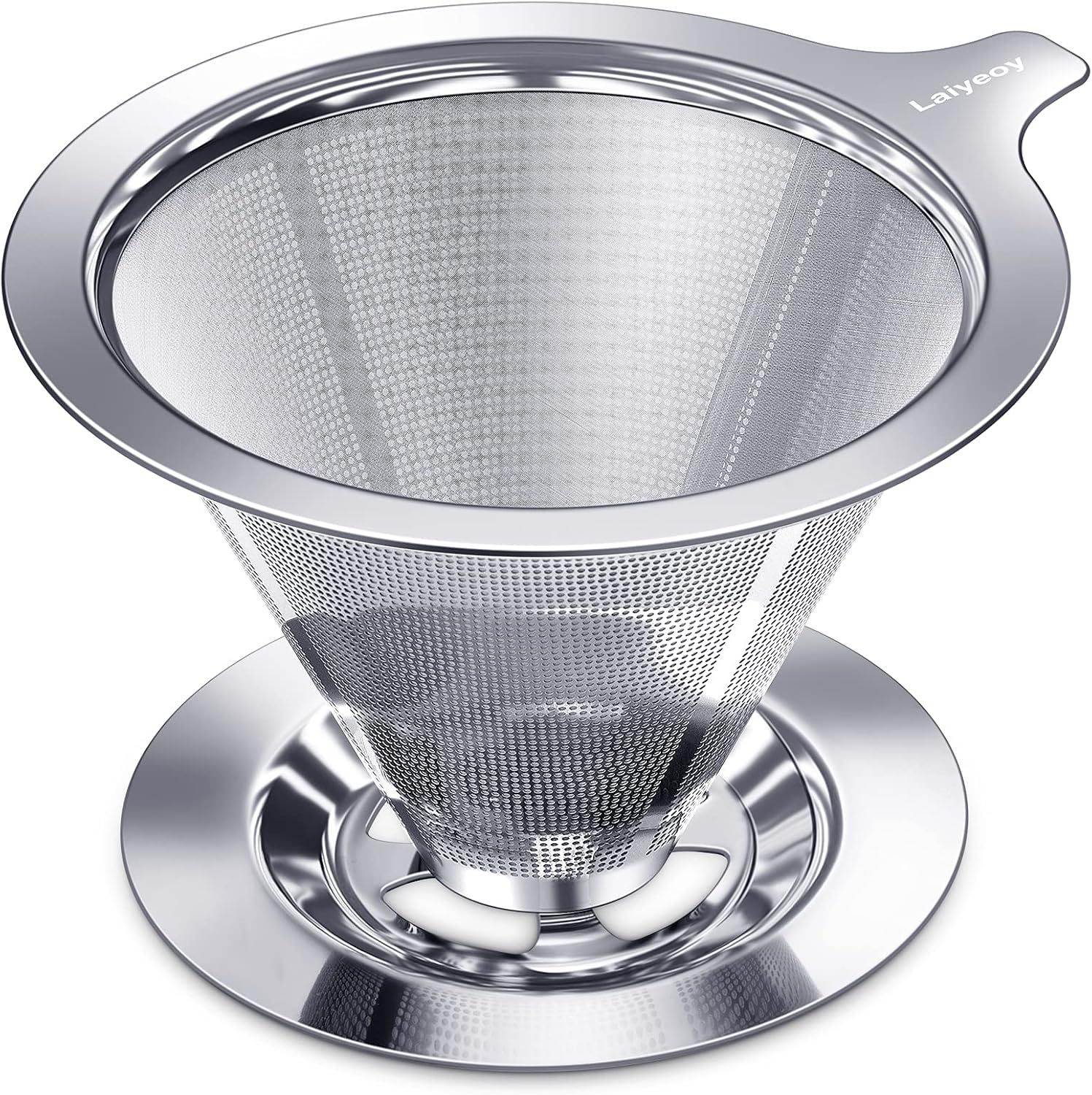Pour Over Coffee Dripper, Slow Drip Paperless Coffee Filter, Stainless Steel Pour Over Coffee Maker for Single Cup