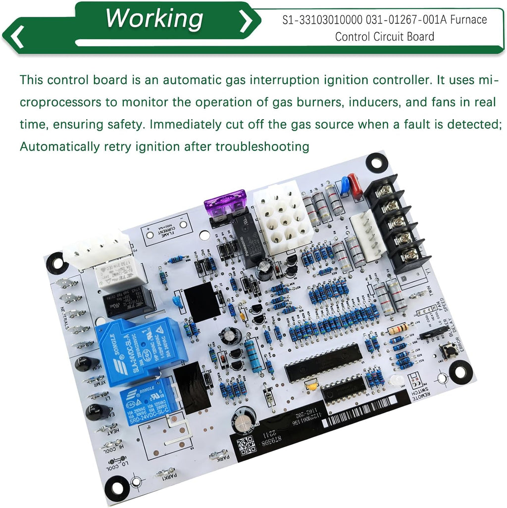 S1-33103010000 Furnace Control Board for York Luxaire Coleman 50A56-242