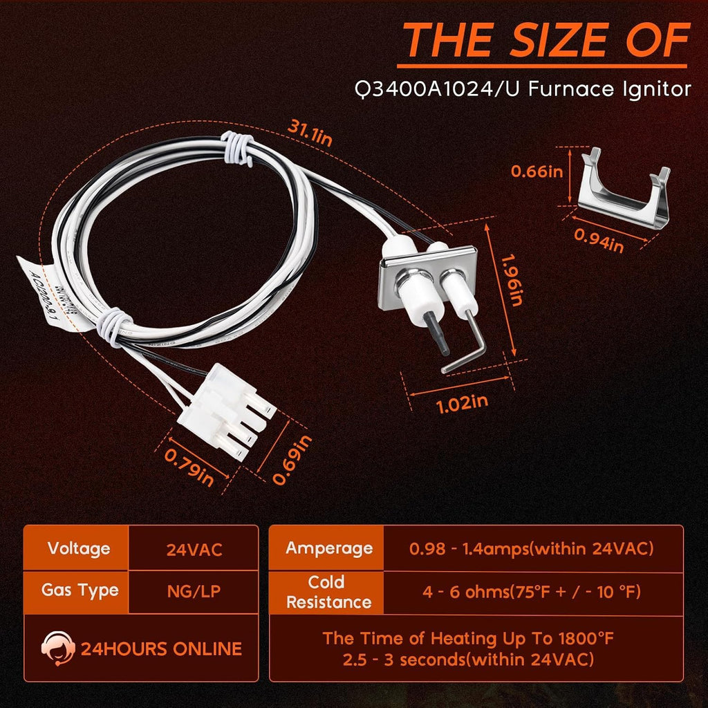 Q3400A1024/U igniter for Honeywell furnace ignitor Replacement