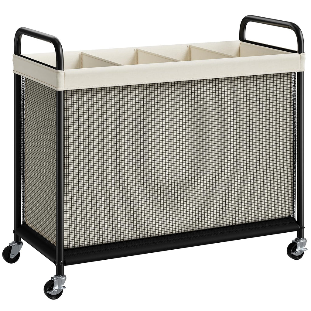 Laundry Hamper 4 Section, 140L Rolling Laundry Sorter with Wheels