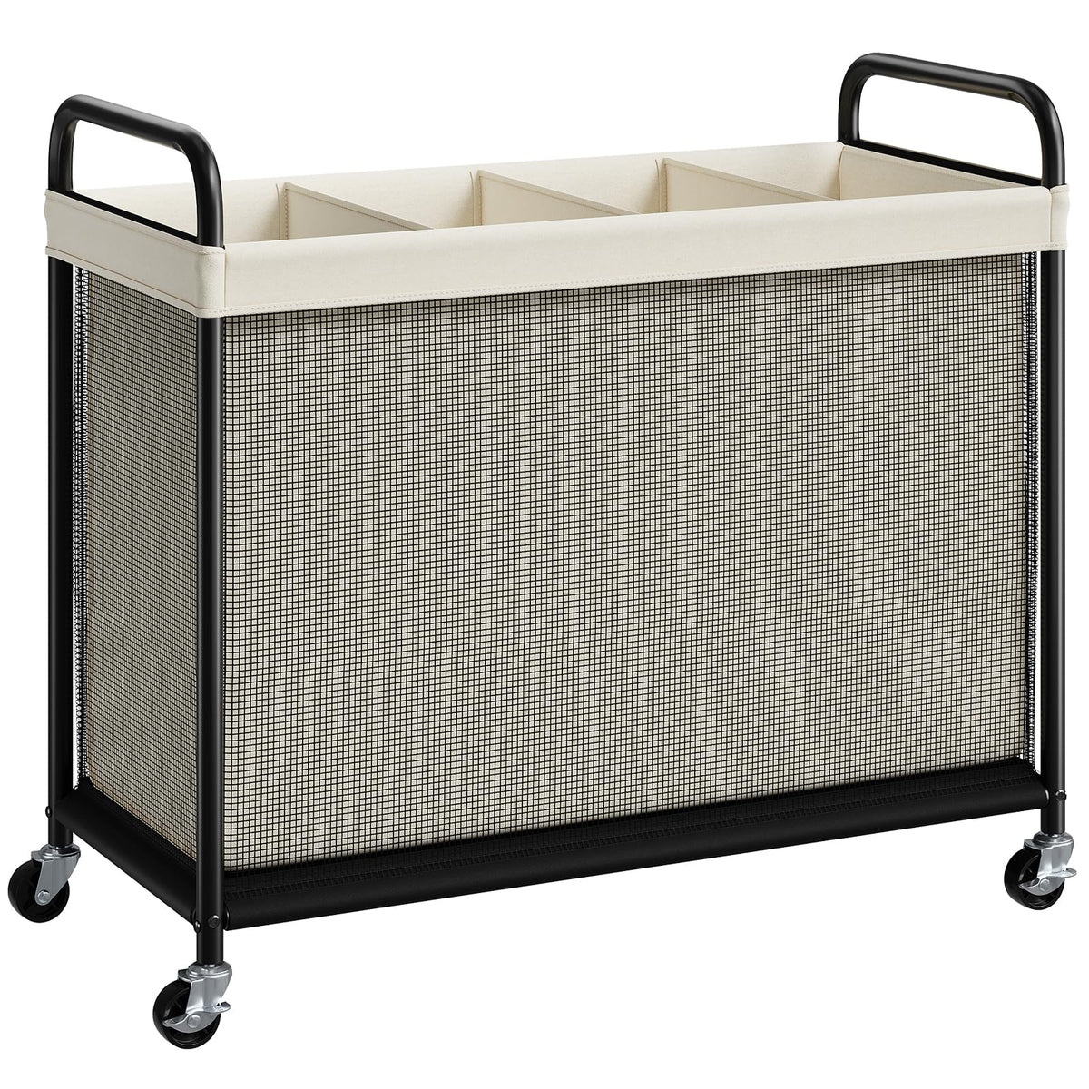 Laundry Hamper 4 Section, 140L Rolling Laundry Sorter with Wheels