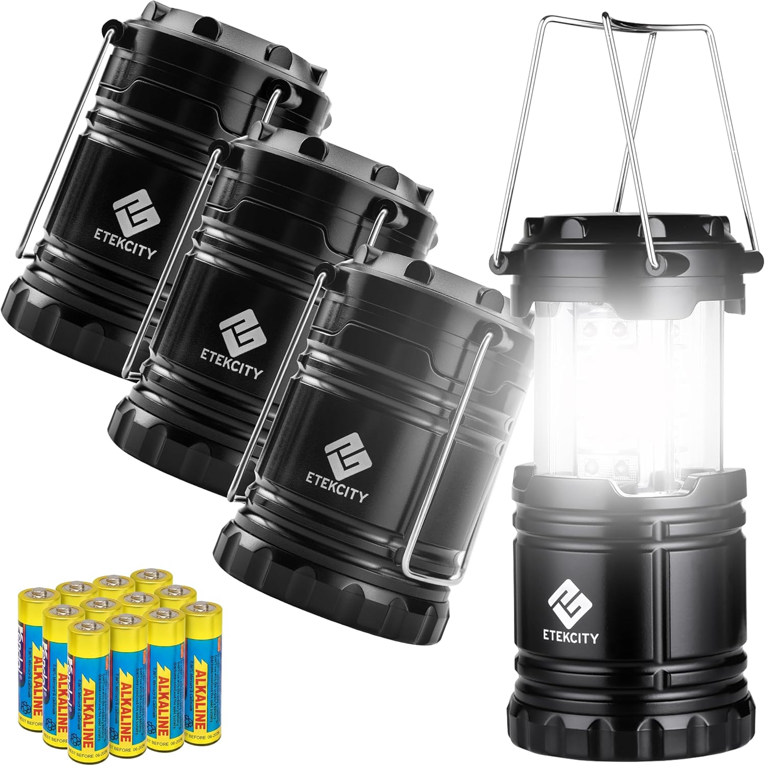 LED Camping Lanterns, Battery Included, 4 Pack | Power Outages, Hurricane Preparedness, Camping Essentials, Emergency