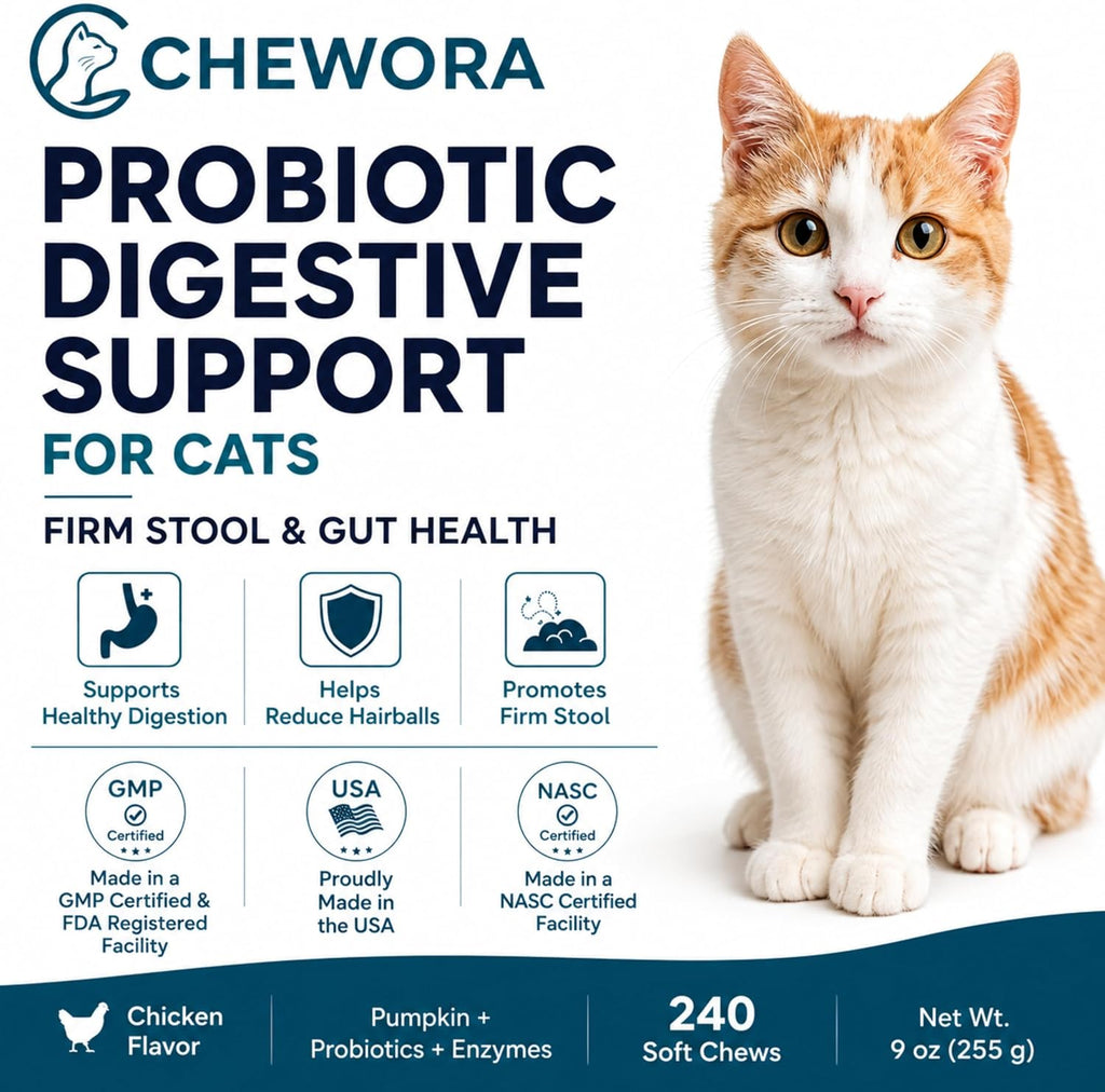 Probiotics for Cats – Digestive Support Chews, 240 Chews