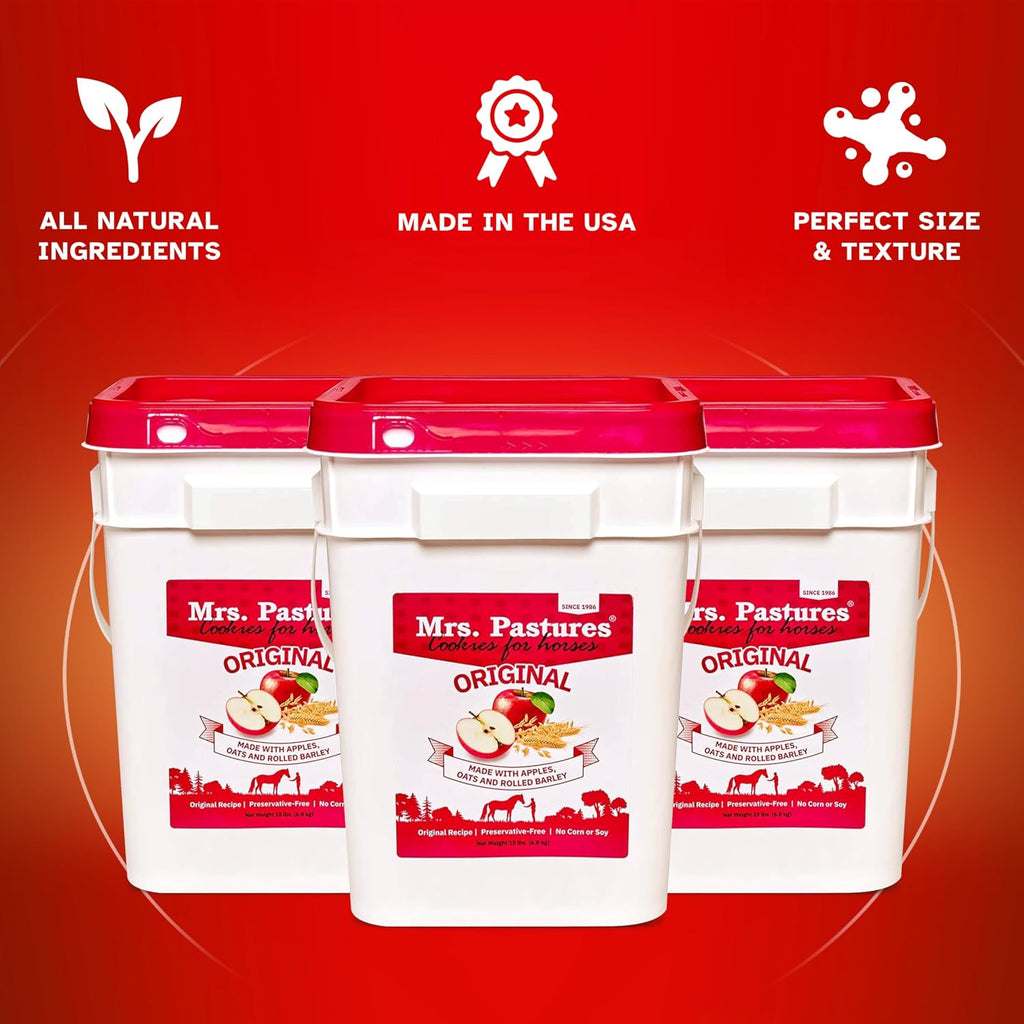 Mrs Pastures Cookies and Treats for Horses - Premium Horse Treats - Made with Apples, Oats, and Rolled Barley