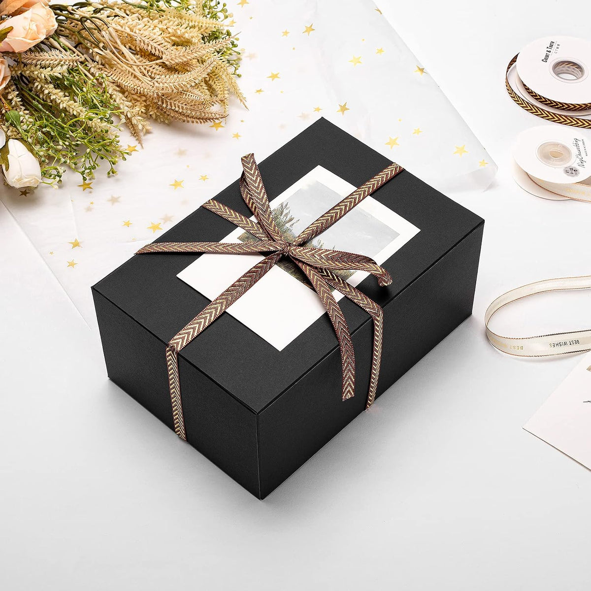 Black Gift Boxes with Lids 9x6x4 Inches 10 Pack Groomsmen Proposal