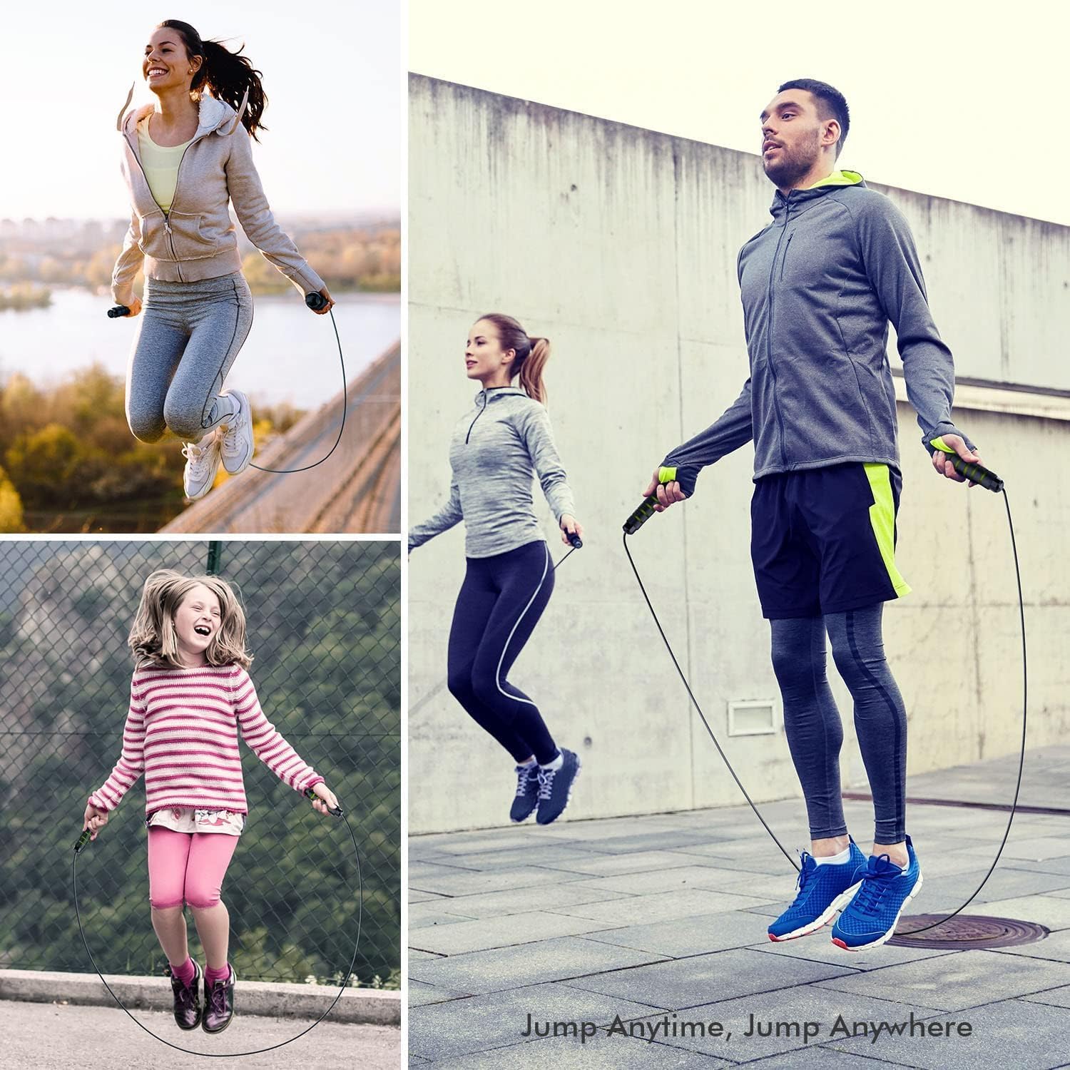 Jump Rope, Rapid Speed Jumping Rope Cable with Ball Bearings for Women, Men, and Kids, Adjustable Steel Jump Rope