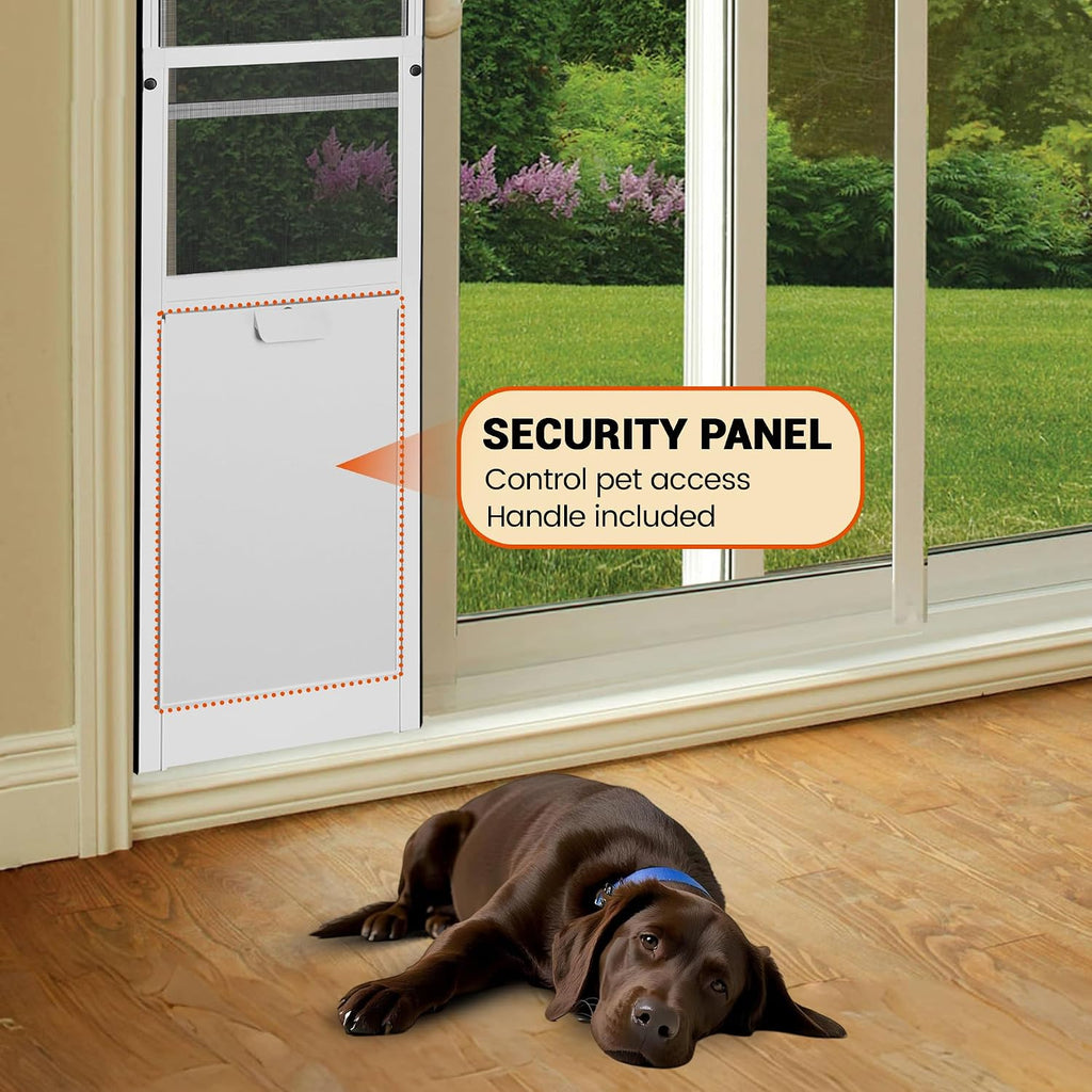 XL Dog Door for Sliding Glass Door, Extra Large Patio Doggy Door Insert for Sliding Door, Height Adjustable from 44"