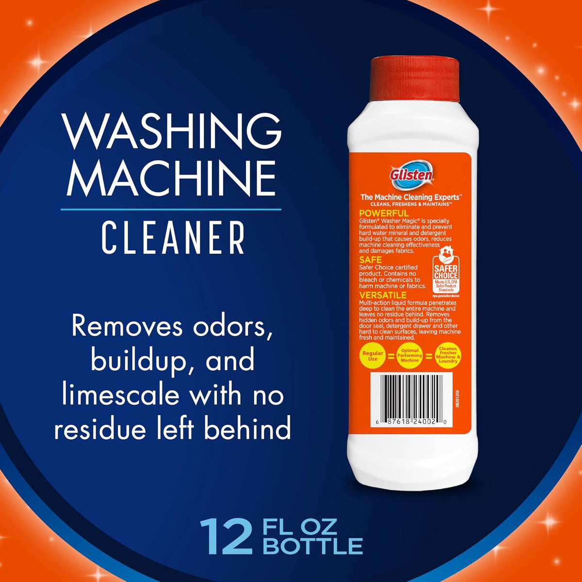 Washer Magic Washing Machine Cleaner and Deodorizer, 12 Fl. Oz. Bottle, 12fl